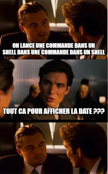 shell dans shell pour date